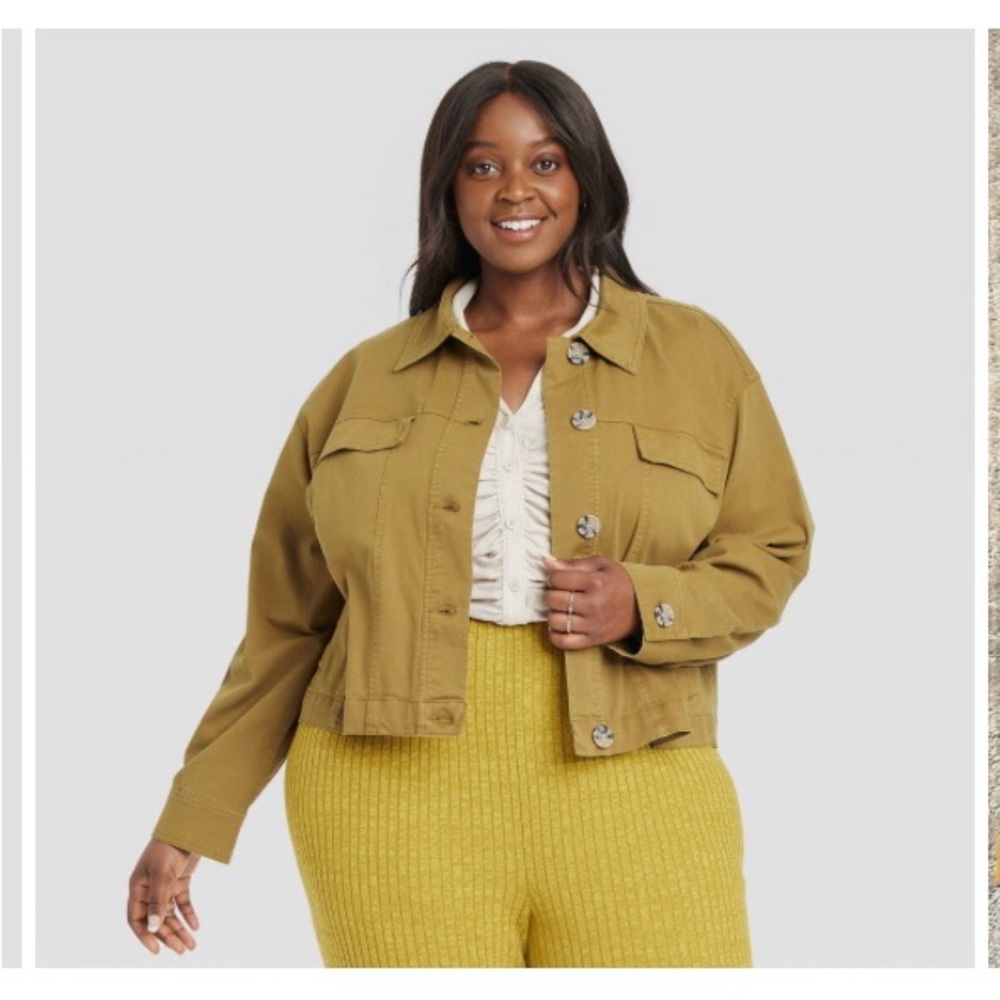 Women's Plus Size Anorak Jacket - Ava & Viv Green 3X
